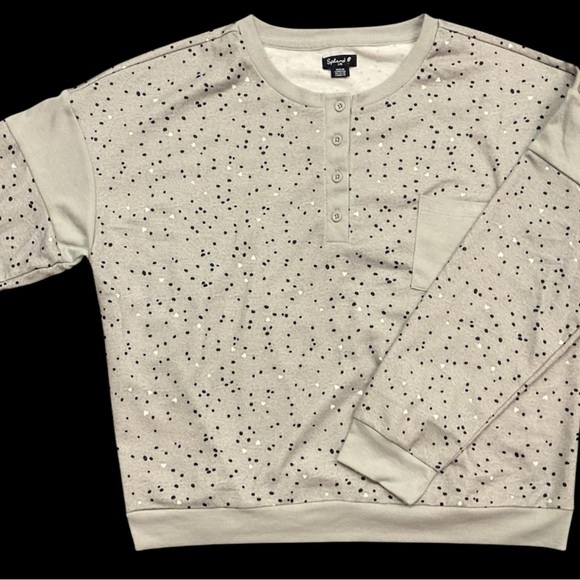 Splendid Tops - Splendid Speckled Grey lightweight Sweatshirt